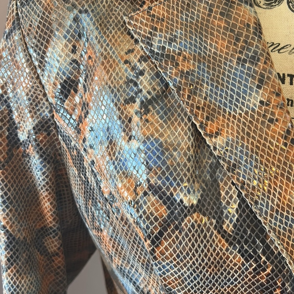 Pelle Studio Snake Print Leather tailored Jacket - Picture 8 of 8